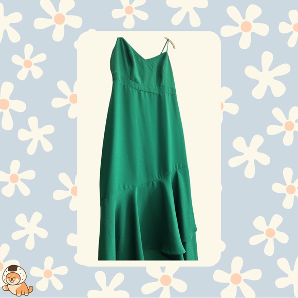 NWOT Banana Republic Strappy V-Neck Midi Dress in Kelly Green, Sz 4 - Picture 6 of 12